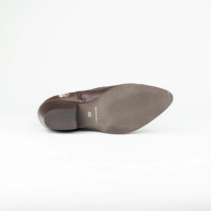 Aruci – Western Ankle Boot Braun | Blumenstickerei | Handmade Italy