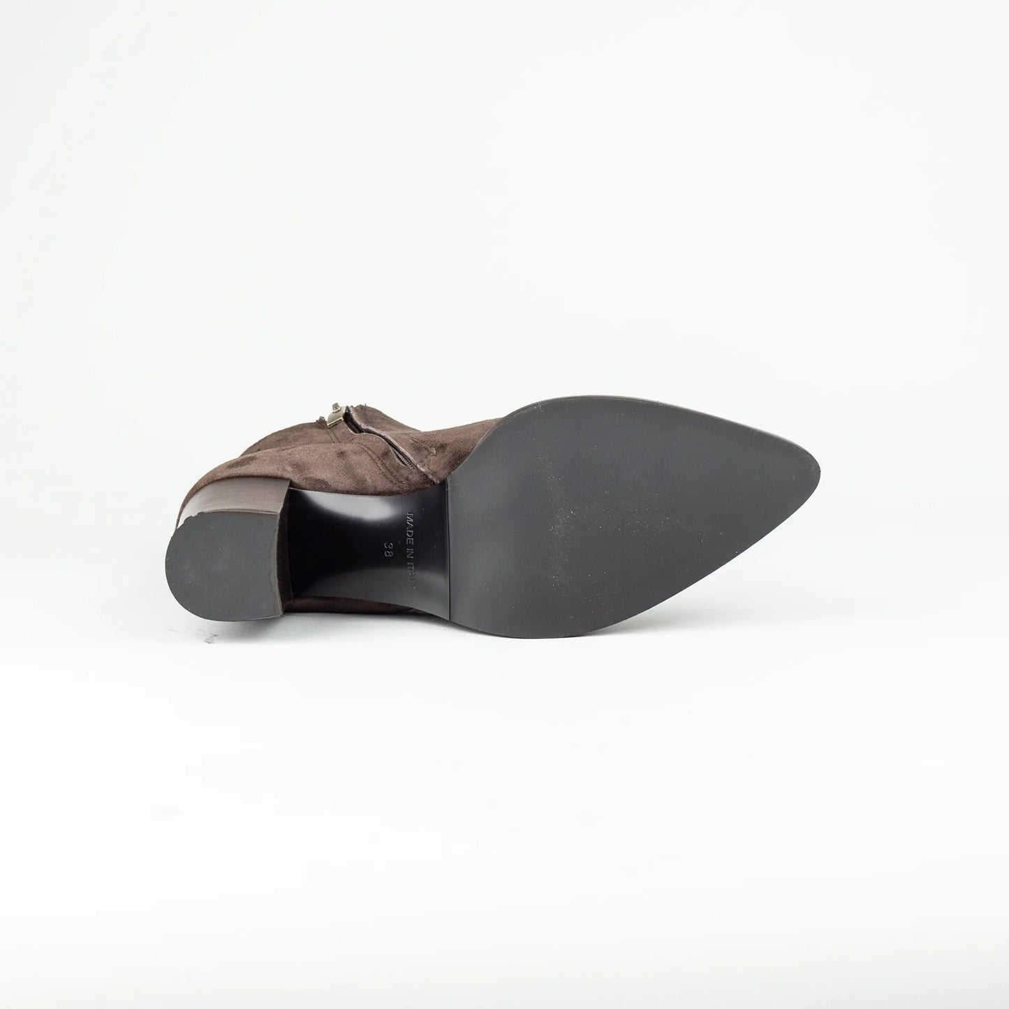 Aruci – Ankle Boot Spitze Velourleder Braun | Schicke Absatzhöhe | Handmade Italy