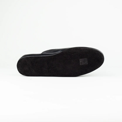 Hausschuh Nappa Schwarz | Bordeaux Nappa-Innenfutter | Ledersohle | Handmade Italy