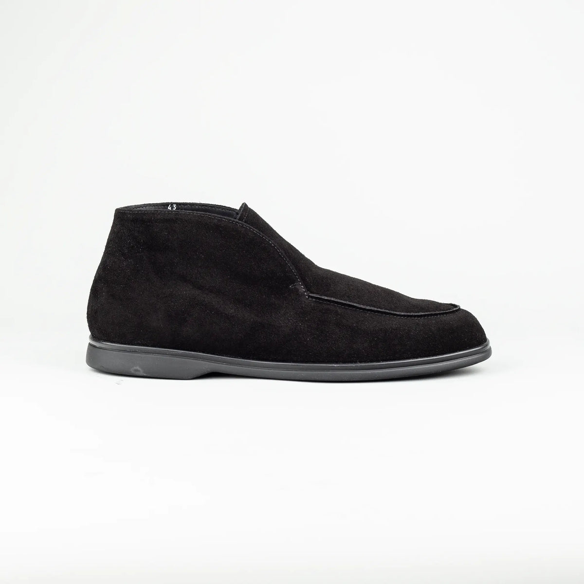 Aruci – Boot Loafer Schwarz Ziegen Wildleder | Echtes Lammfell-Futter | Handmade Italy