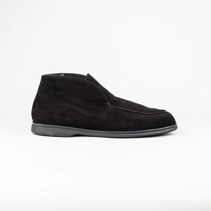Aruci – Boot Loafer Schwarz Ziegen Wildleder | Echtes Lammfell-Futter | Handmade Italy