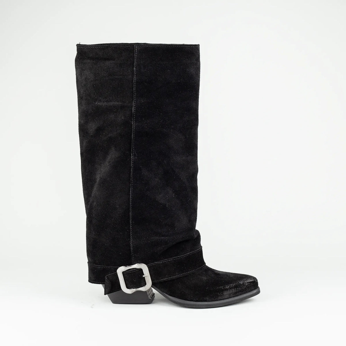 Aruci – Western Stiefel Wildleder Schwarz | Moderner Look | Handmade Italy