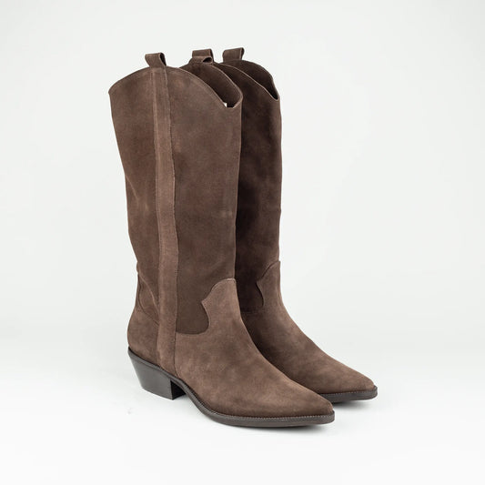 Aruci – Western Stiefel Wildleder Braun | Moderner Look | Handmade Italy