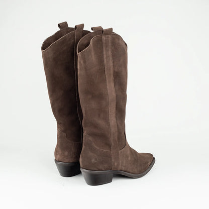 Aruci – Western Stiefel Wildleder Braun | Moderner Look | Handmade Italy