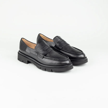 Aruci – Loafer Kalbsleder Schwarz | Modische Form | Flexible Gummisohle | Handmade Italy