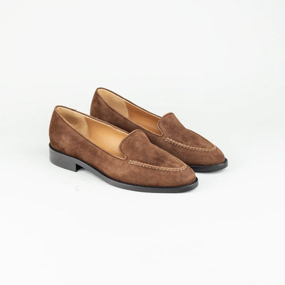 Voltan – Moccasin Loafer Wildleder Braun | Handmade Italy | Premium Damenschuh