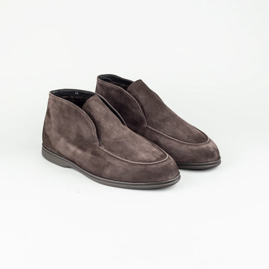 Aruci – Boot Loafer Braun Ziegen Wildleder | Echtes Lammfell-Futter | Handmade Italy