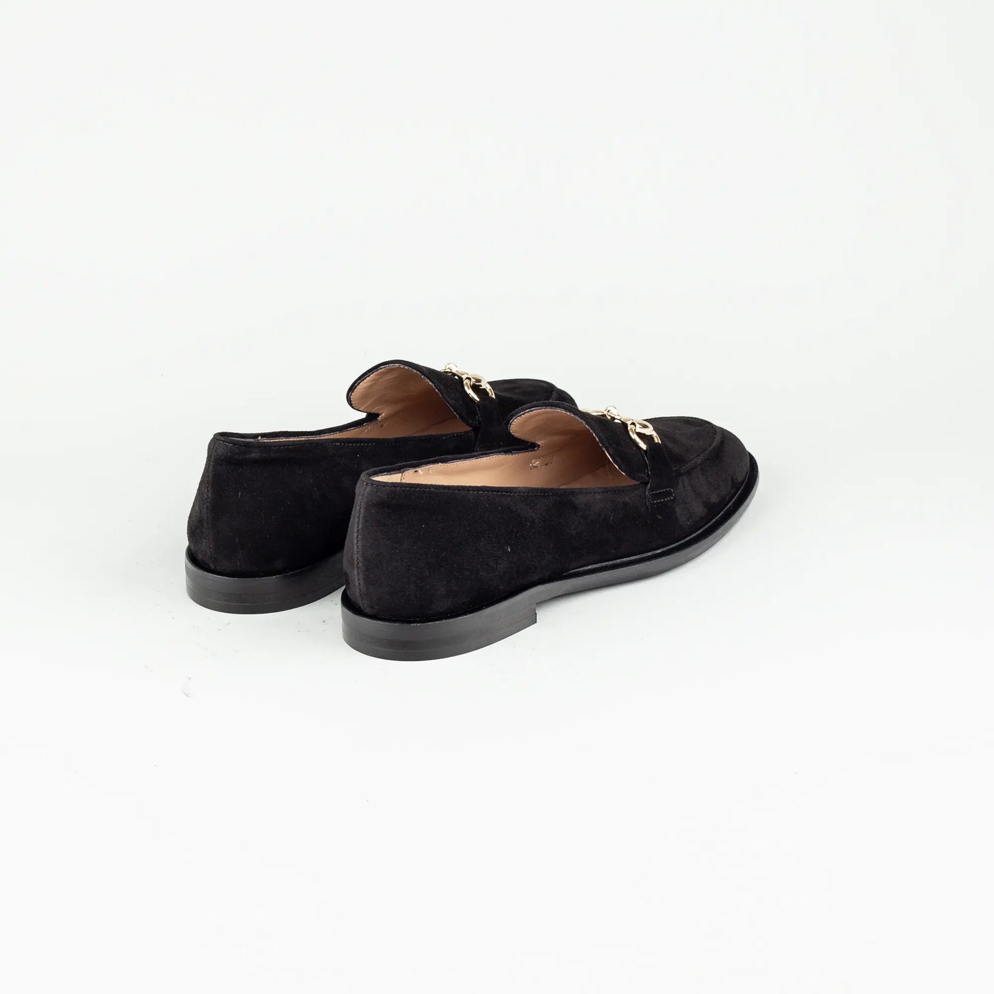 Aruci – Loafer Velourleder Schwarz | Horsebit-Schnalle Gold | Handmade Italy