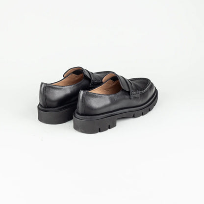 Aruci – Loafer Kalbsleder Schwarz | Modische Form | Flexible Gummisohle | Handmade Italy