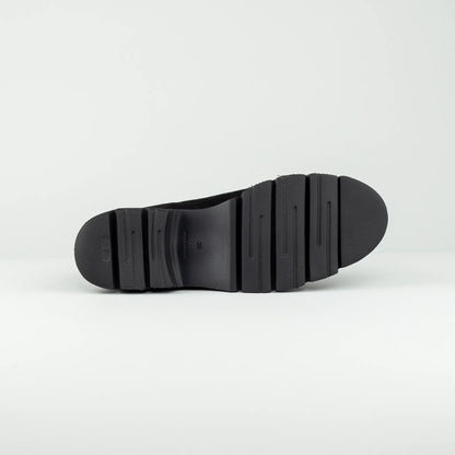 Aruci | Loafer Velourleder Schwarz – Echtes Lammfell-Futter Bordeaux | Handmade in Italy