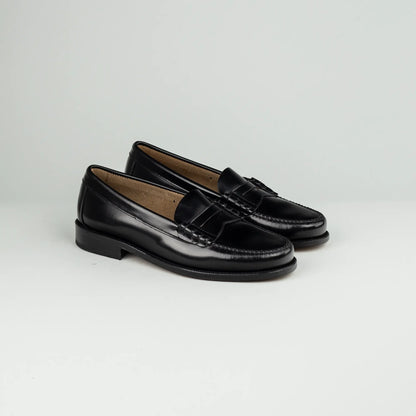 Castellano | Penny Loafer Damen Schwarz – Handgenähtes Vorderblatt | Handmade in Spain