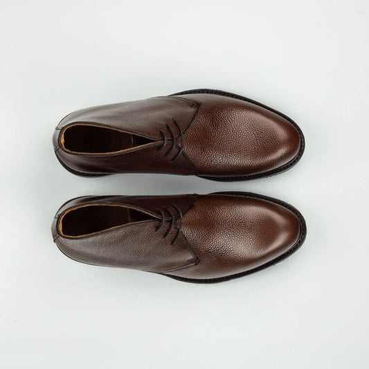 Berwick | Schnürstiefelette Braun – Geprägtes Kalbsleder, Goodyear Welted | Handmade in Spain
