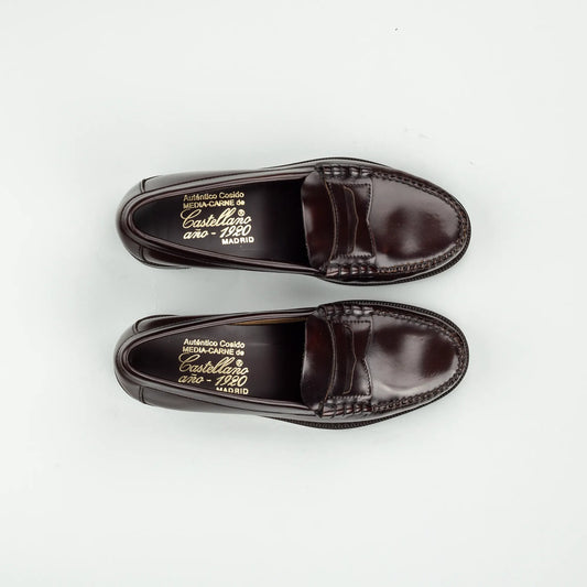 Castellano | Penny Loafer Damen Braun – Handgenähtes Vorderblatt | Handmade in Spain