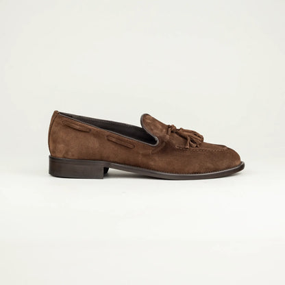 Antica Cuoieria – Tassel Loafer aus Wildleder, Braun