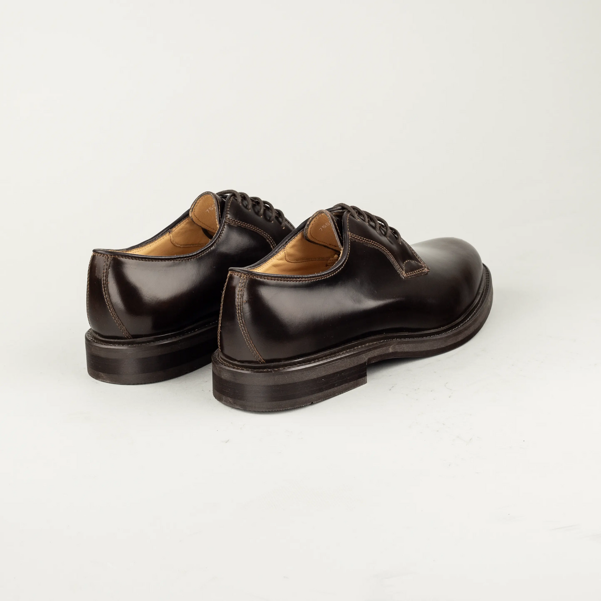 Antica Cuoieria – Derby Plain Blake, dunkelbraun hochpoliert