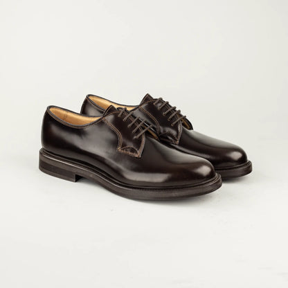 Antica Cuoieria – Derby Plain Blake, dunkelbraun hochpoliert