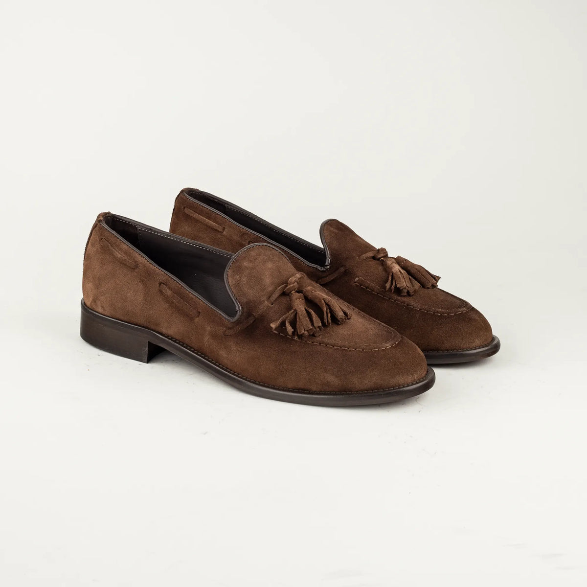 Antica Cuoieria – Tassel Loafer aus Wildleder, Braun