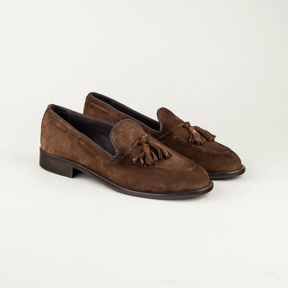 Antica Cuoieria – Tassel Loafer aus Wildleder, Braun
