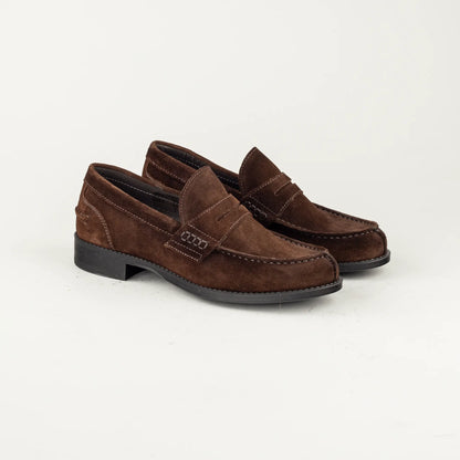 Antica Couieria – Handgemachter Loafer aus Wildleder, Braun, Toskana