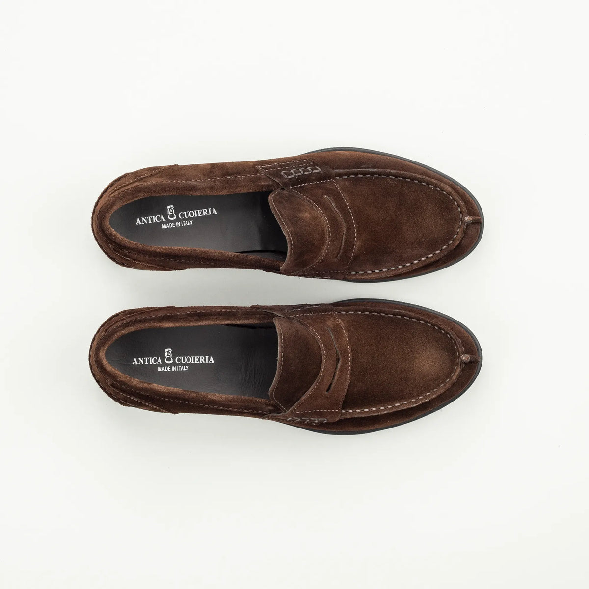 Antica Couieria – Handgemachter Loafer aus Wildleder, Braun, Toskana