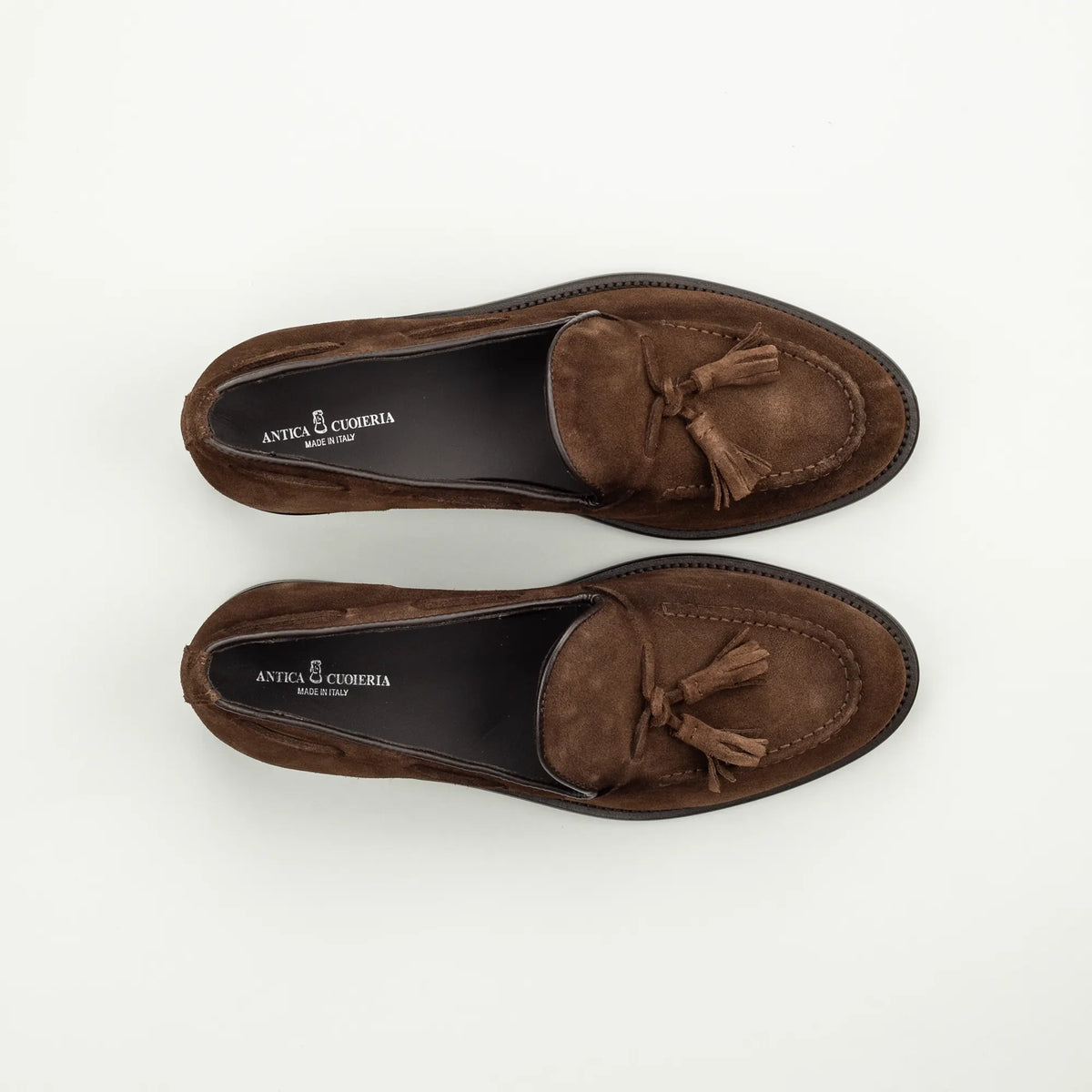 Antica Cuoieria – Tassel Loafer aus Wildleder, Braun