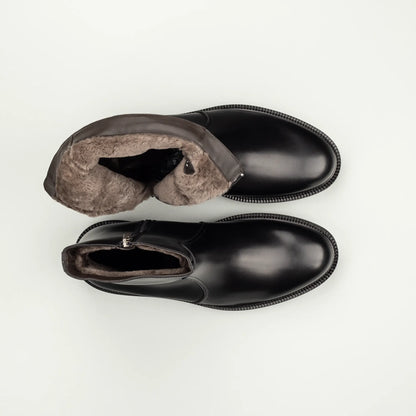 Aruci – Herren-Lammfellstiefel in Schwarz