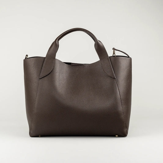 Aruci – Damenhandtasche aus braunem Glattleder