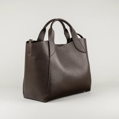 Aruci – Damenhandtasche aus braunem Glattleder