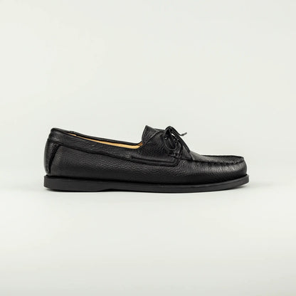Aruci – Bootschuh Herren aus superweichem schwarzem Hirschleder