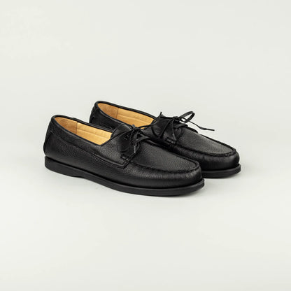 Aruci – Bootschuh Herren aus superweichem schwarzem Hirschleder