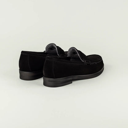 Aruci – Herren-Loafer aus schwarzem Wildleder mit Kaschmirfutter
