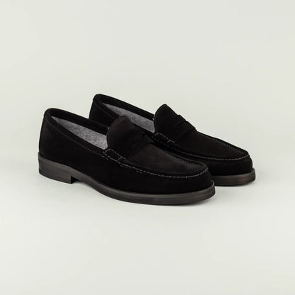 Aruci – Herren-Loafer aus schwarzem Wildleder mit Kaschmirfutter