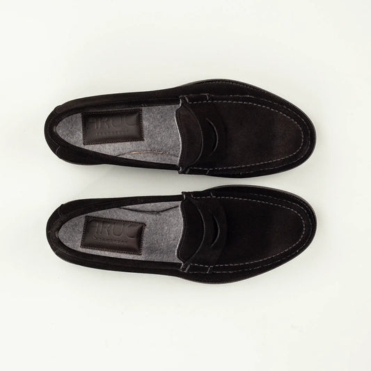 Aruci – Herren-Loafer aus schwarzem Wildleder mit Kaschmirfutter