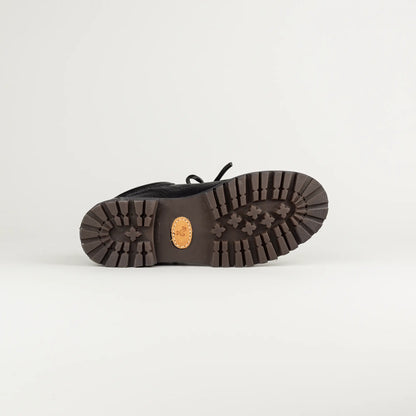 Elia Maurizi Damen-Bootschuh aus schwarzem Kalbsleder mit Lammfell