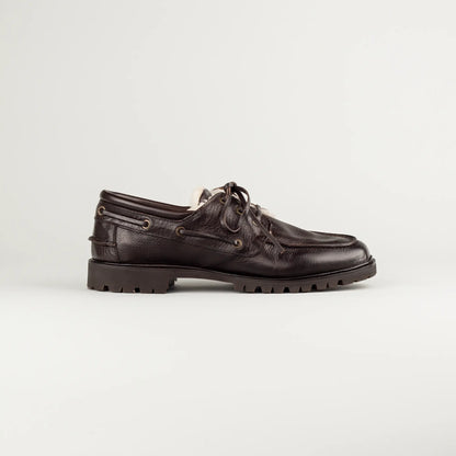 Maurizi Herren-Bootschuh aus dunkelbraunem Kalbsleder mit Lammfell