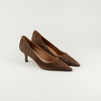 Aruci Pumps aus dunkelbraunem Wildleder | 5 cm Absatz | Handmade in Italy