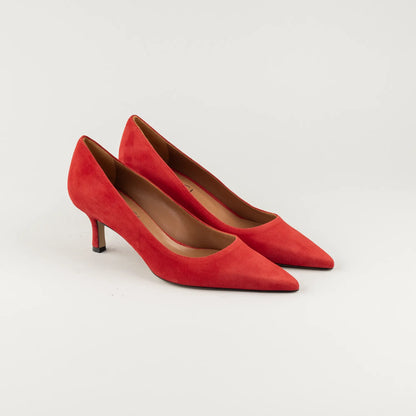 Aruci Pumps aus rotem Wildleder | 5 cm Absatz | Handmade in Italy
