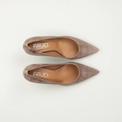 Aruci Pumps aus Wildleder in Taupe | 5 cm Absatz | Handmade in Italy