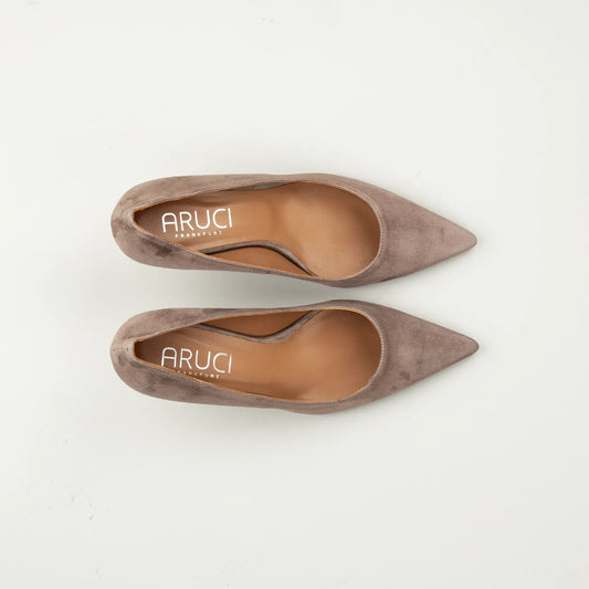 Aruci Pumps aus Wildleder in Taupe | 5 cm Absatz | Handmade in Italy