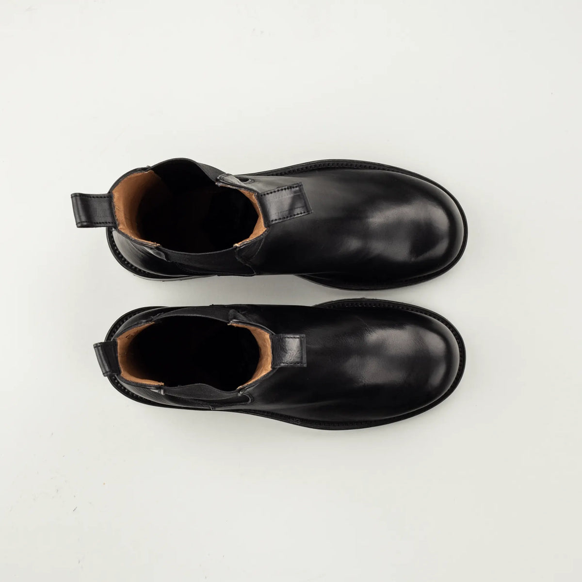 Elia Maurizi Hoher Chelsea-Boot aus schwarzem Kalbsleder | Handmade in Italy