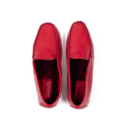 Damen Hausschuhe - Hirschleder & Lammfell Futter