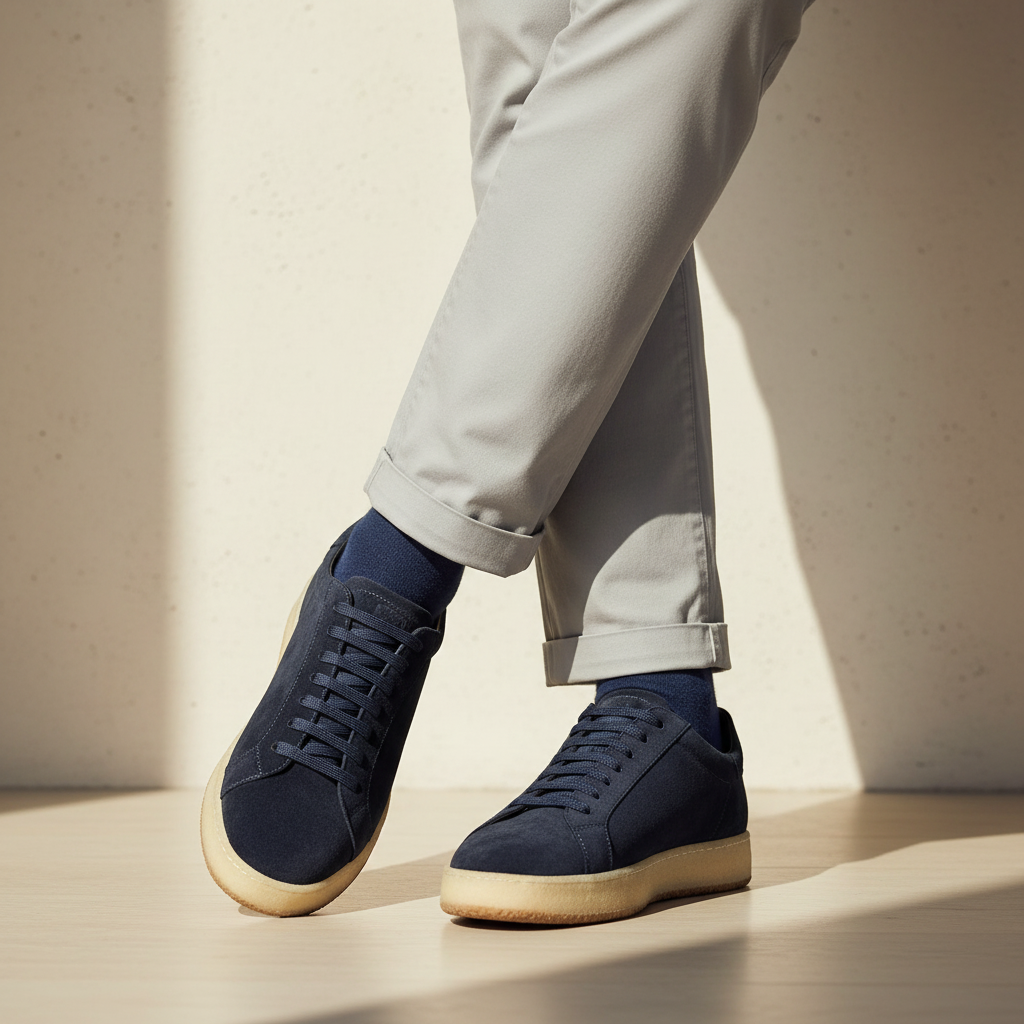 Antica Sneaker in Velour Blu