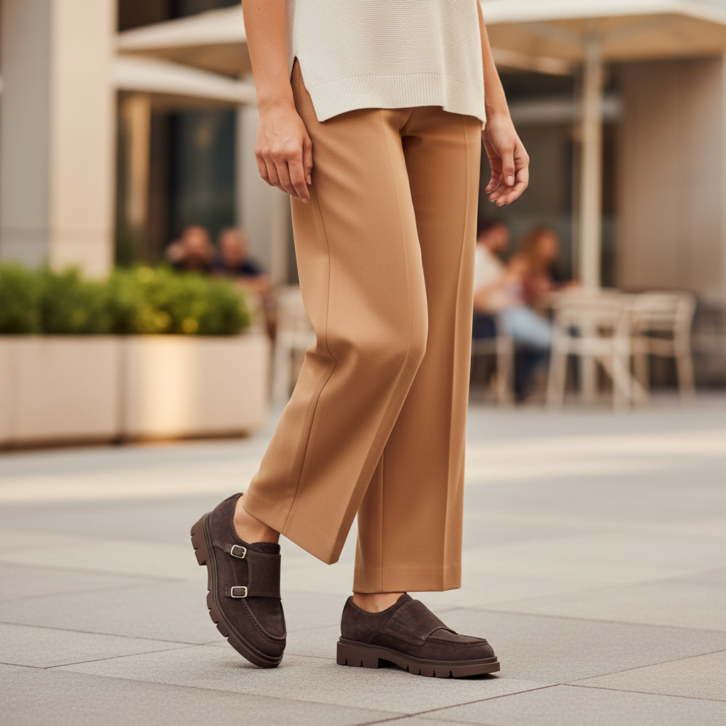 Aruci Loafer Monk Velourleder Braun Modern