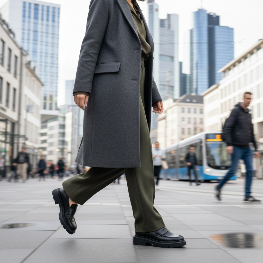 Aruci Loafer Schwarz Frankfurt Gedämpfte Farben