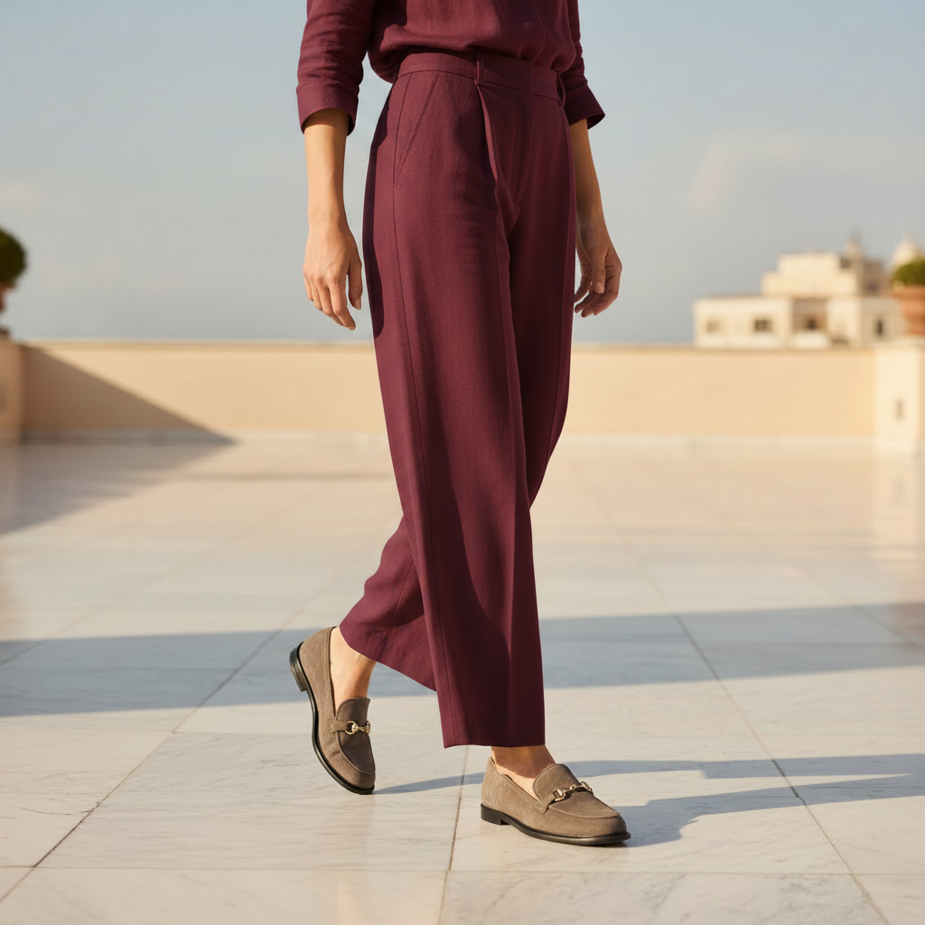 Aruci Loafer Taupe Kontrastfarbe