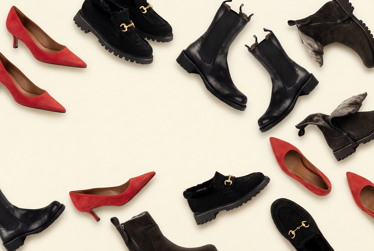 Aruci Schuh-Collage mit neueren Modellen