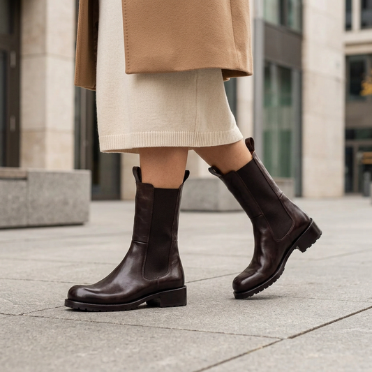 Chelsea-Boot von Maurizi im urbanen Herbstlook