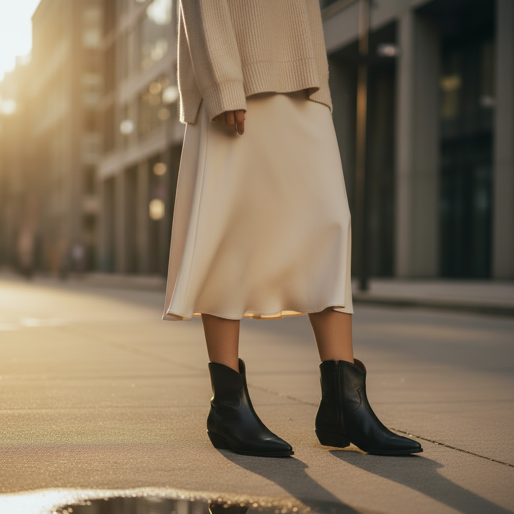 Maurizi Western Ankle Boot – 1:1 Dress Look