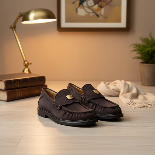 Penny Loafer Camerlengo Braun Wildleder