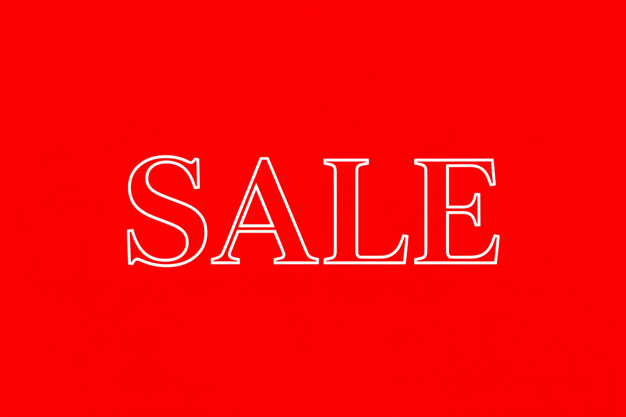 SALE Hero Banner – Rot mit weißer Umrandung